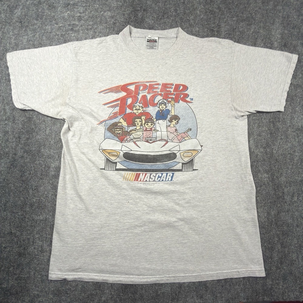 Rare Vintage 1996 Speed Racer NASCAR T Shirt Mens XL Mach 5 Anime Tultex
